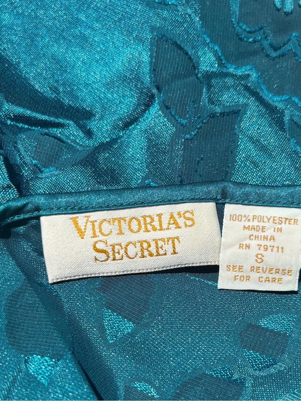 90s Victoria’s Secret Teal Burnout Floral Slip Dress | Vintage Lingerie - Picture 5 of 6